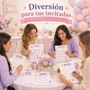 Set de Juegos Imprimibles Baby Shower