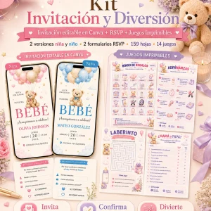 Kit Invitación y Diversión para Baby Shower