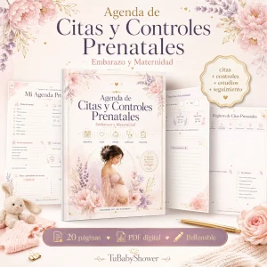 Agenda de Citas y Controles Prenatales – Rellenable