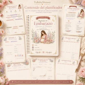 Planificador de Embarazo Semana a Semana – PDF premium rellenable