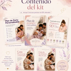 Kit Preparación, Posparto y Primeros Días – 5 PDF premium rellenables