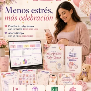 Kit Baby Shower Todo Resuelto – Invitación, organización, finanzas y juegos