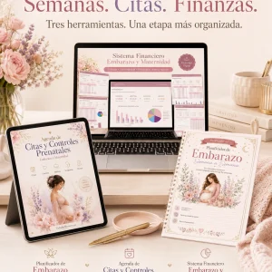 Kit Embarazo Organizado – Planificador, Agenda Prenatal y Sistema Financiero