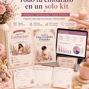 Kit Embarazo Organizado – Planificador, Agenda Prenatal y Sistema Financiero