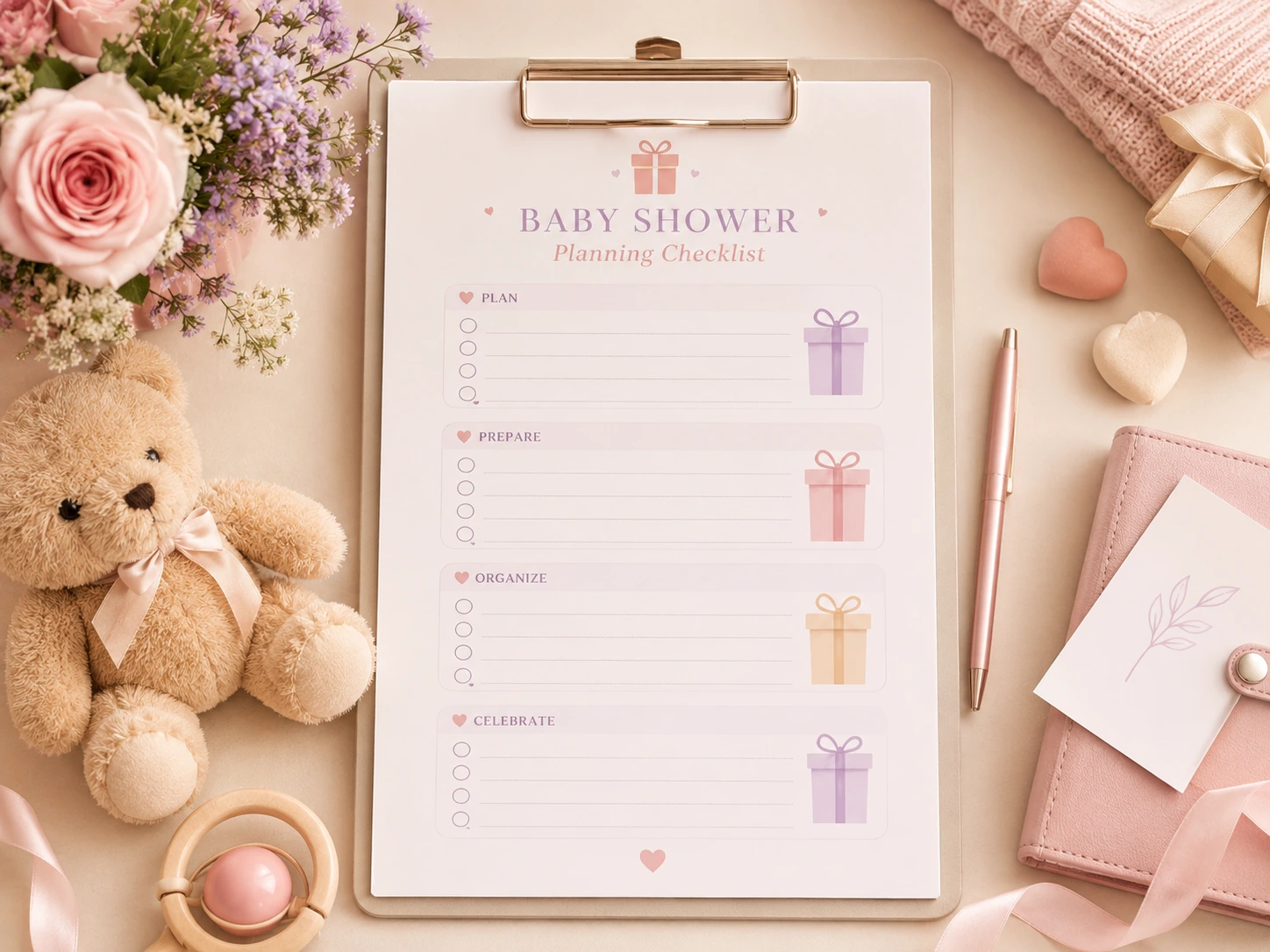 Checklist gratuito para organizar un Baby Shower