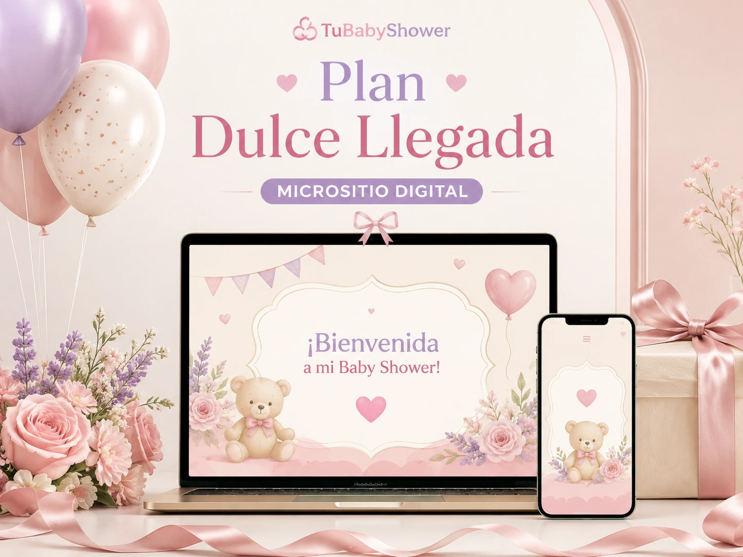 Vista del plan de micrositio BabyShower Dulce Llegada