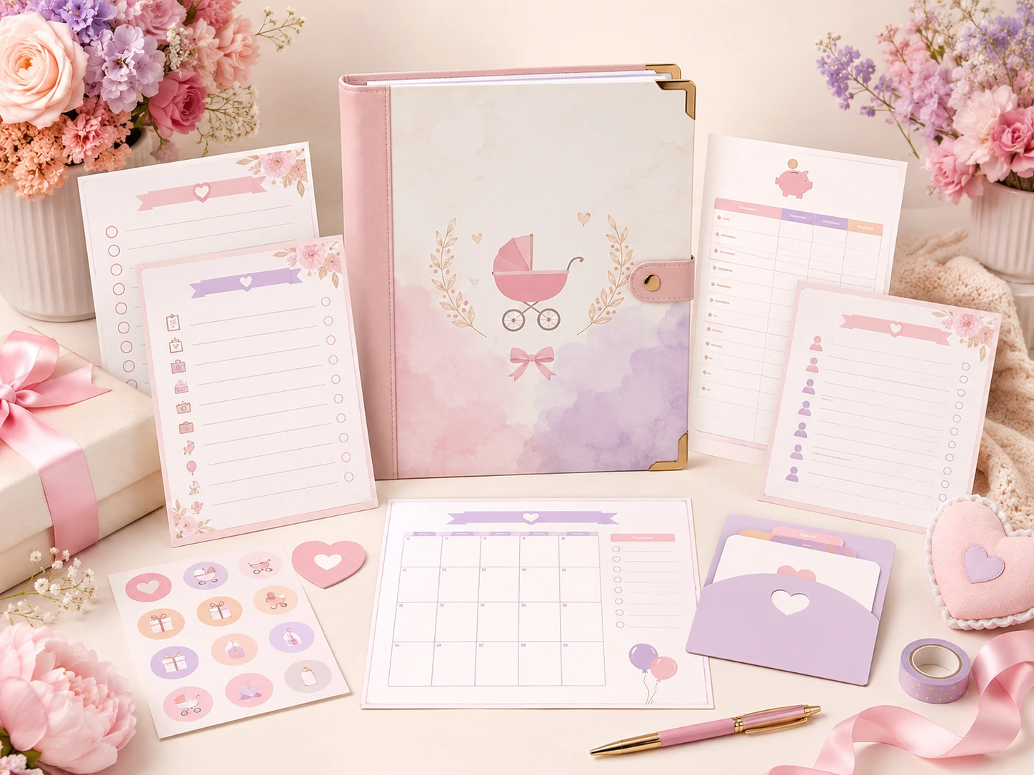 Kit Organizador Baby Shower con listas y recursos de planificación