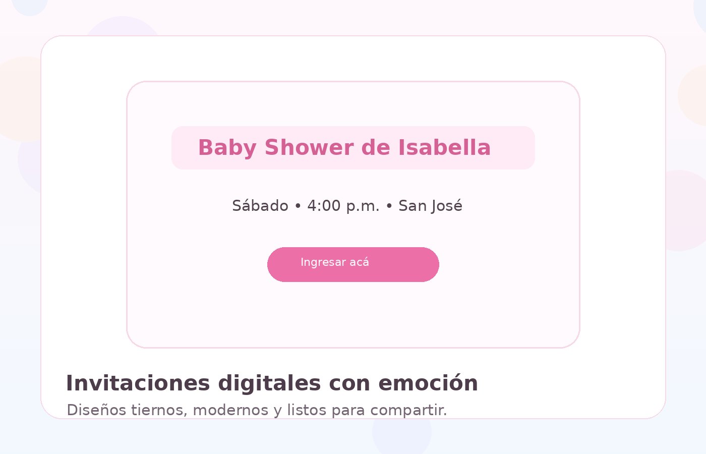 Micrositio personalizado baby shower