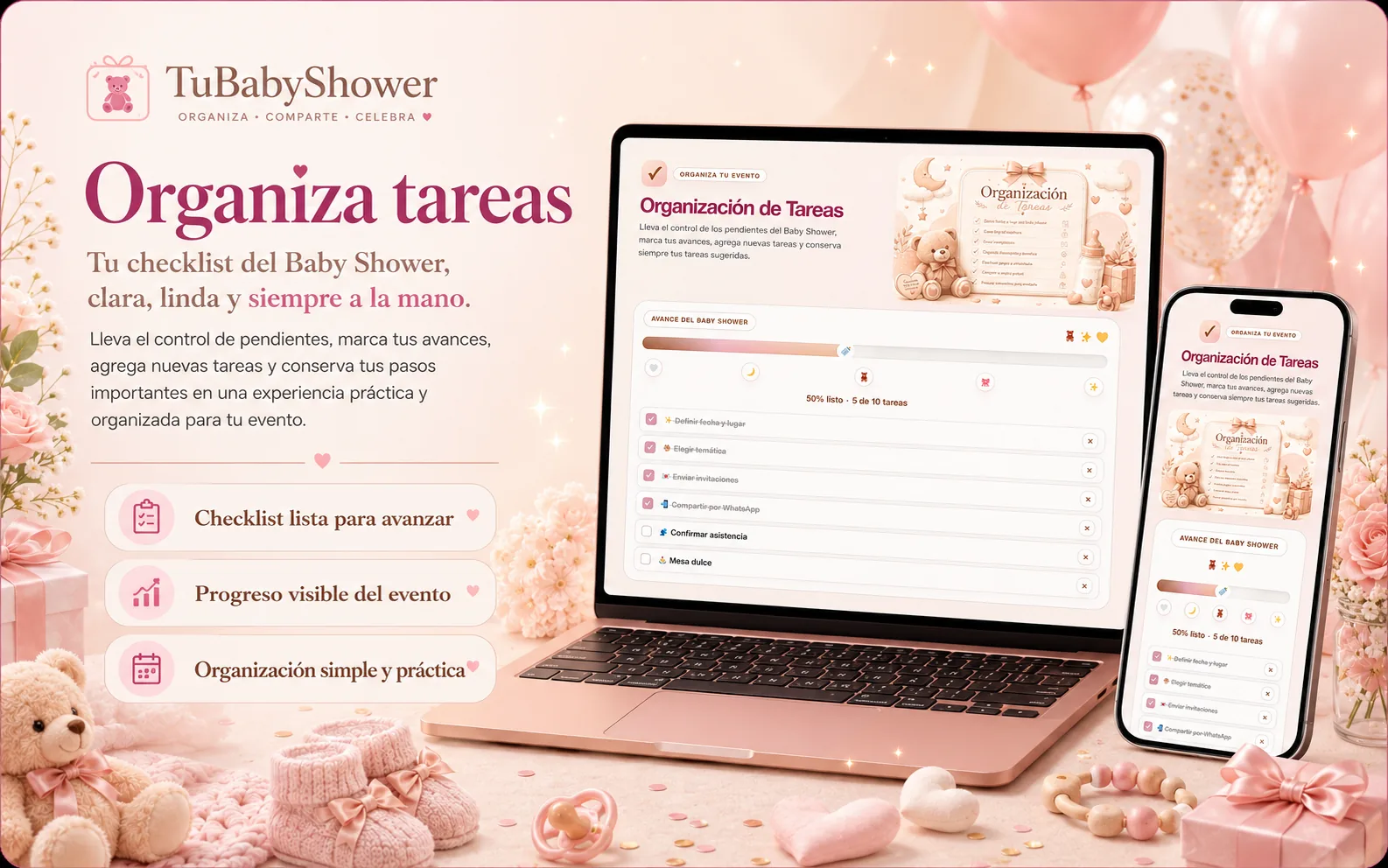 Lista de tareas baby shower