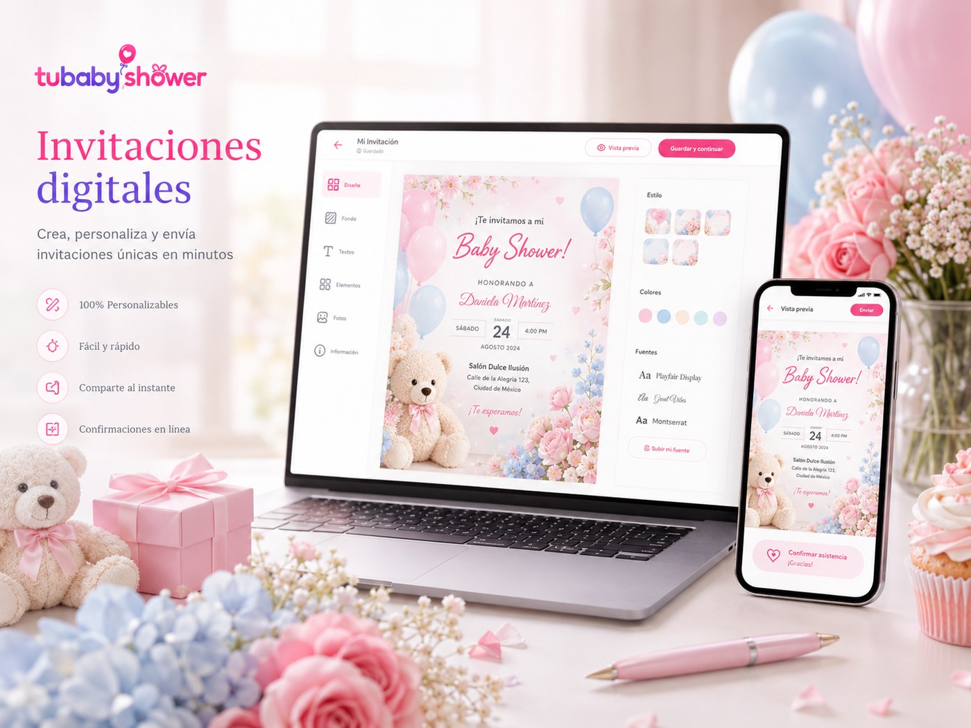 Invitaciones digitales de baby shower