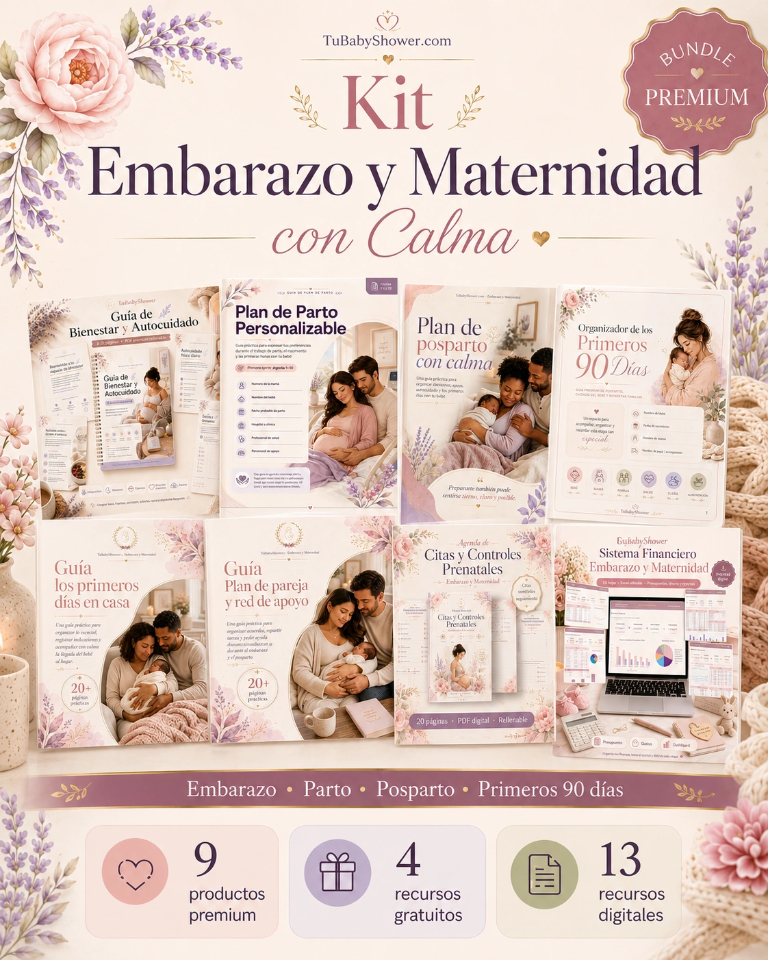 Portada del Kit Embarazo y Maternidad con Calma